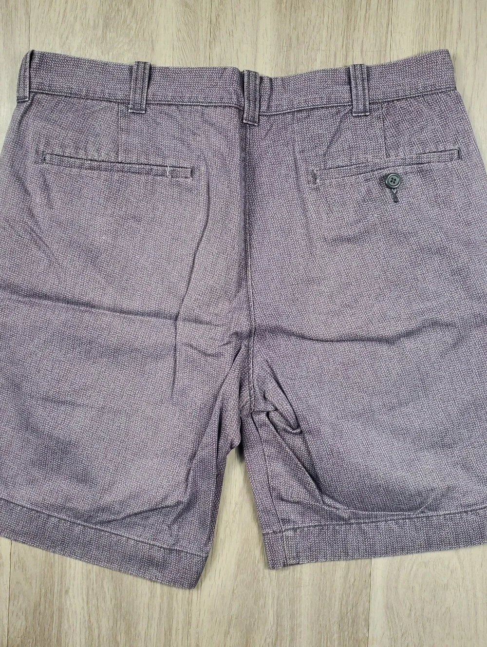J.Crew Gramercy Shorts Mens 32 Purple Herringbone Cotton Flat Front Chino